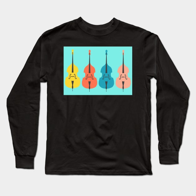 Double Bass Bright Basses Long Sleeve T-Shirt by NattyDesigns